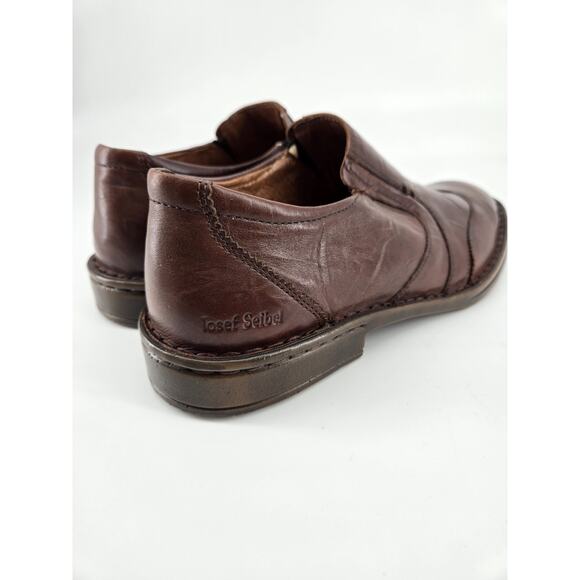 Josef Seibel Douglas Marone Brown Leather Slip On Loafers Sz EU 43 US 9.5 - 10 - Picture 7 of 13